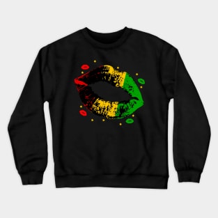 Rasta Coloured Lipstick Kiss Lips Crewneck Sweatshirt